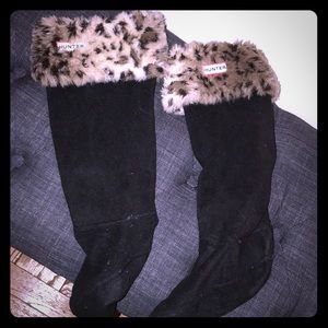 Hunter rain boots tall socks